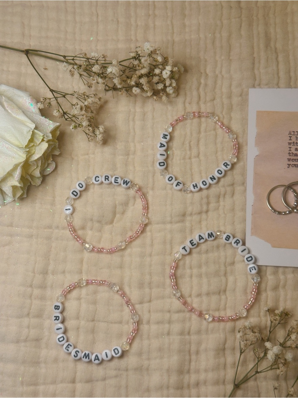 Set of 4: Bridal Party Friendship Bracelets